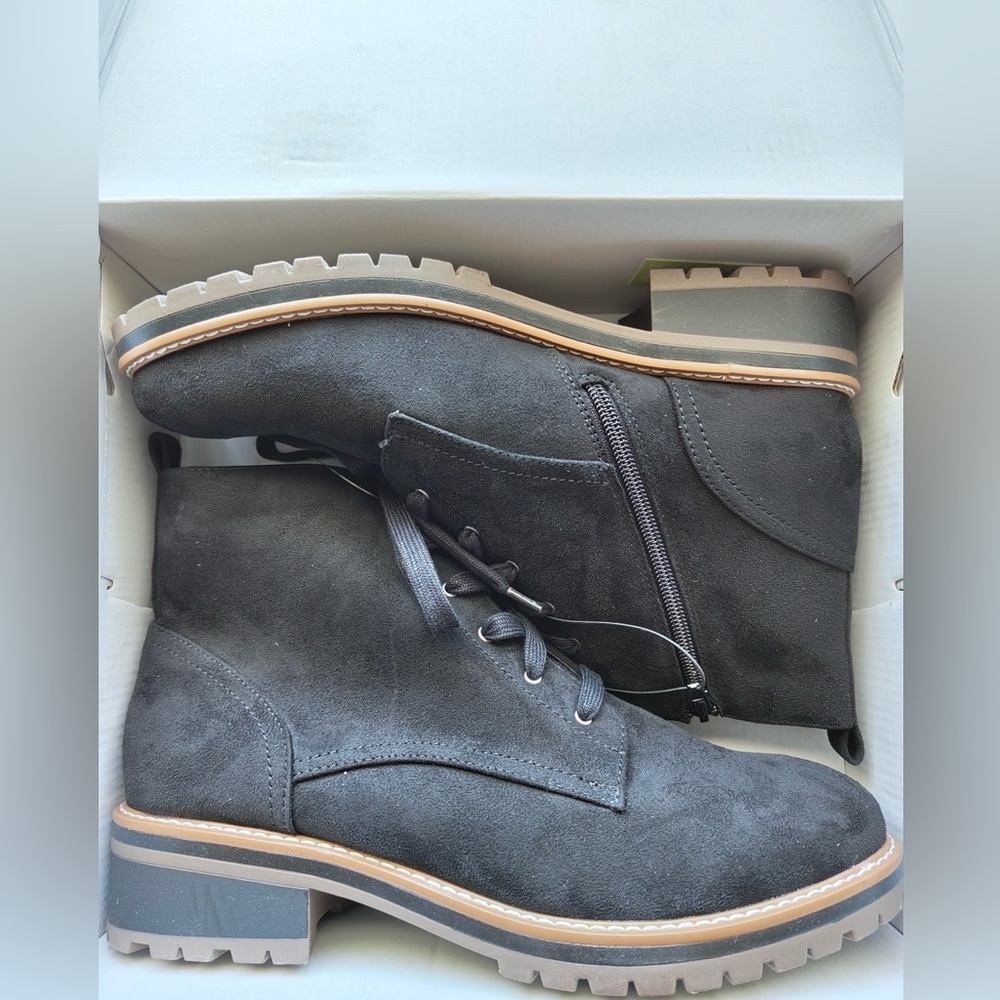 Kensie Women's Kasha Lace Up Boots Black Size 11